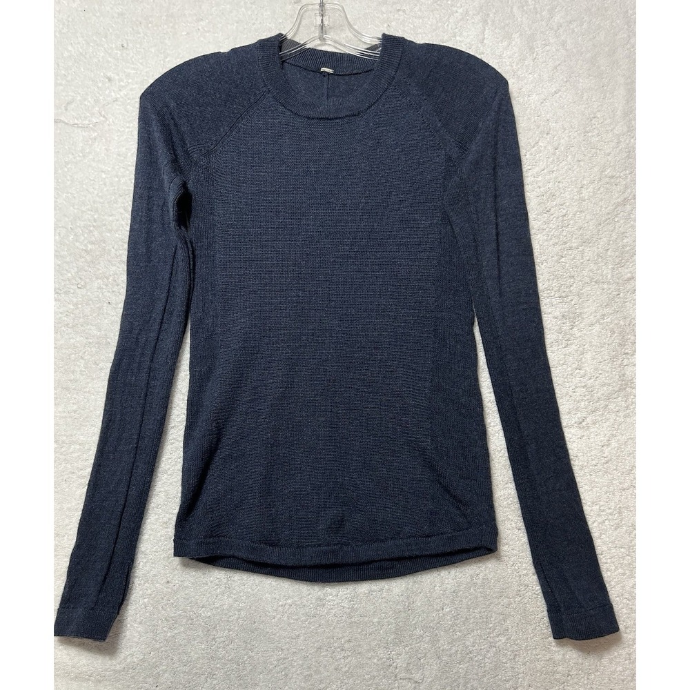 Lululemon Womens Size 2? Blue Long Sleeve Wool Blend Pullover Sweater (U2)